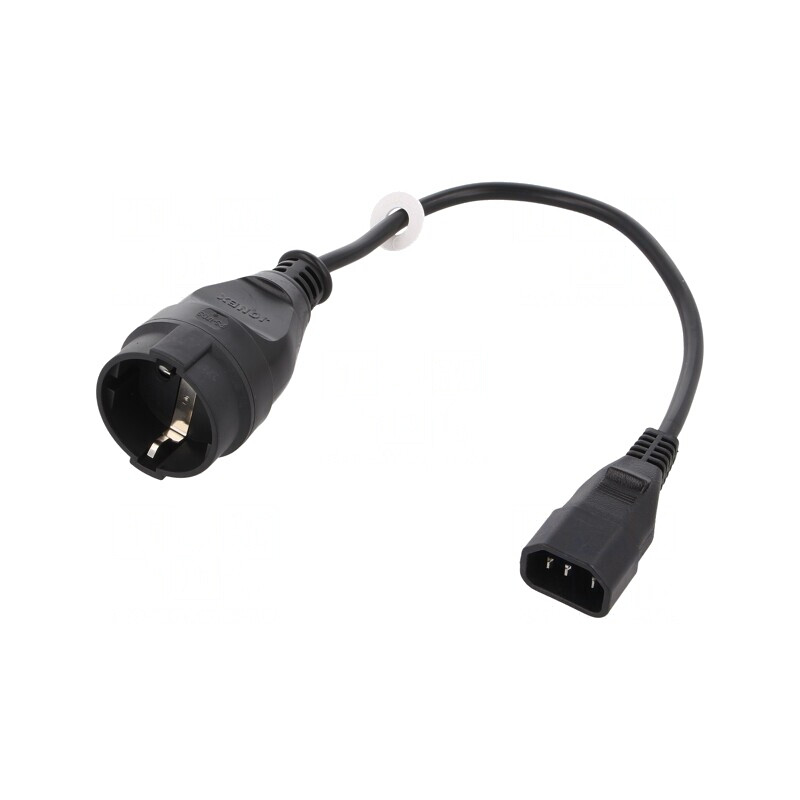 Cablu Alimentare 3x1mm2 0.3m Priză CEE 7/3 la IEC C14 | Electronic-mag.ro | Componente Electronice