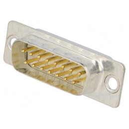 Mufă D-Sub 15 PIN Tată Contacte Întoarse Lipire | Electronic-mag.ro | Componente Electronice