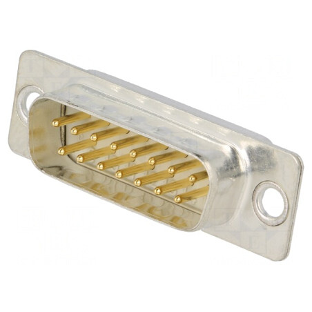 Mufă D-Sub 15 PIN Tată Contacte Întoarse Lipire | Electronic-mag.ro | Componente Electronice