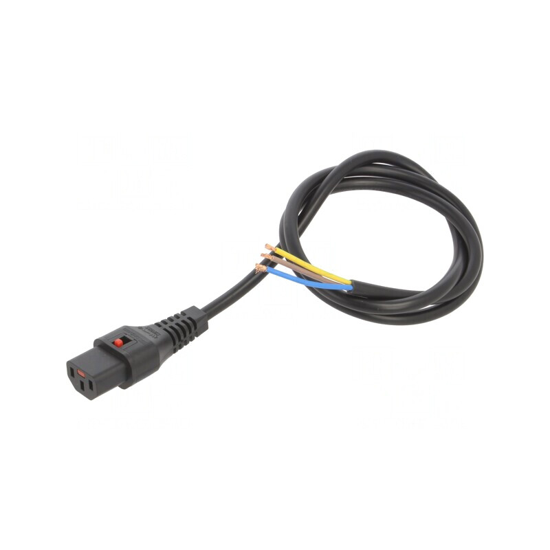 Cablu Alimentare IEC C13 1m Negru 10A cu Blocare | Electronic-mag.ro | Componente Electronice