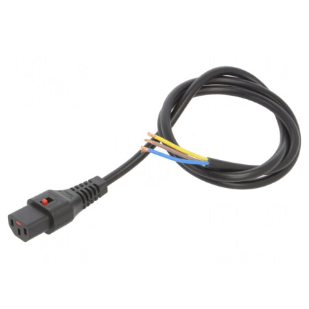 Cablu Alimentare IEC C13 1m Negru 10A cu Blocare | Electronic-mag.ro | Componente Electronice