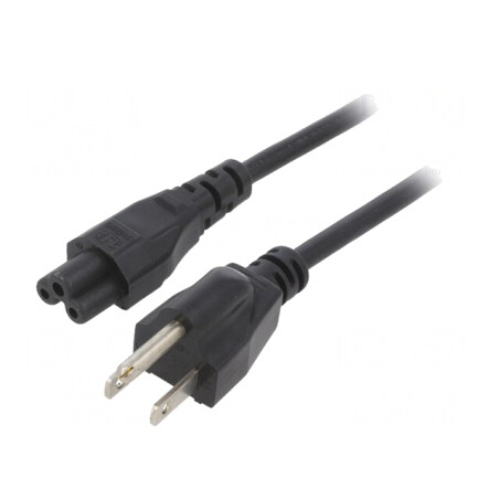 Cablu Alimentare 3x18AWG IEC C5 la NEMA 5-15 5m Negru | Electronic-mag.ro | Componente Electronice