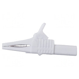 Bornă crocodil albă 30A 1kV max.19mm | Electronic-mag.ro | Componente Electronice
