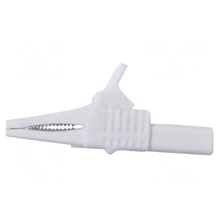 Bornă crocodil albă 30A 1kV max.19mm | Electronic-mag.ro | Componente Electronice