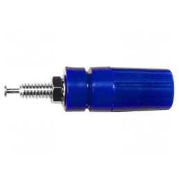 Soclu Banană 4mm 15A Albastru pentru Panou | Electronic-mag.ro | Componente Electronice