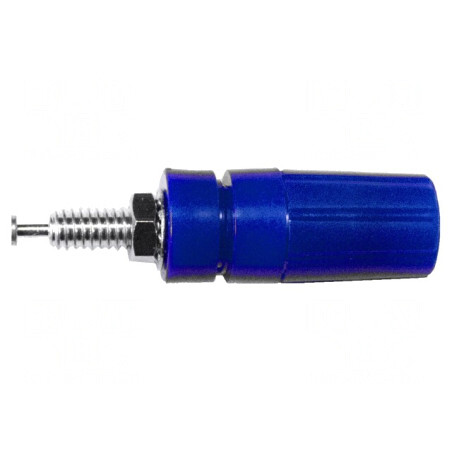 Soclu Banană 4mm 15A Albastru pentru Panou | Electronic-mag.ro | Componente Electronice