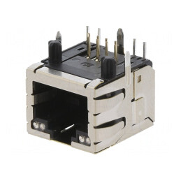 Soclu RJ45 cu LED aurit 8p8c THT | Electronic-mag.ro | Componente Electronice