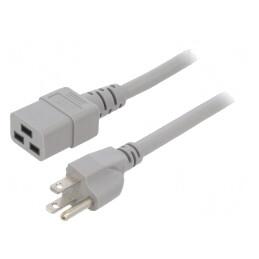 Cablu Alimentare IEC C19 la NEMA 5-15 1.8m Gri