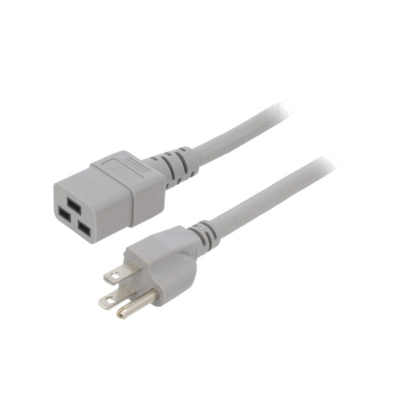 Cablu Alimentare IEC C19 la NEMA 5-15 1.8m Gri | Electronic-mag.ro | Componente Electronice