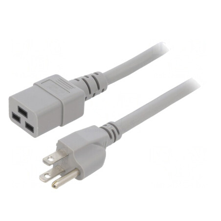Cablu Alimentare IEC C19 la NEMA 5-15 1.8m Gri | Electronic-mag.ro | Componente Electronice