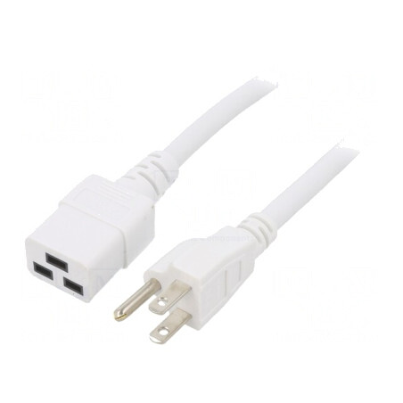 Cablu Alimentare Alb 1.8m IEC C19 la NEMA 5-15 3x14AWG | Electronic-mag.ro | Componente Electronice