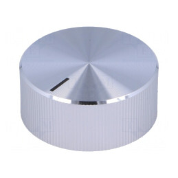 Buton rotativ; cu indicator; aluminiu,plastic; Øax: 6mm; aluminiu