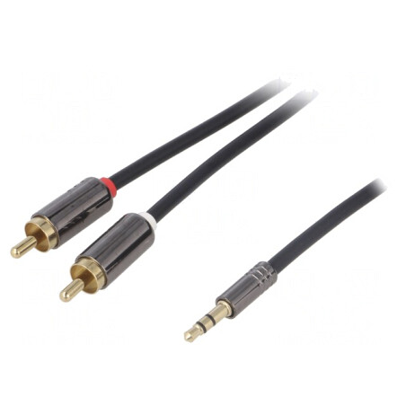 Cablu Jack 3,5mm la RCA 1,5m Placare Aurită | Electronic-mag.ro | Componente Electronice