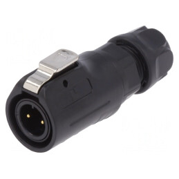 Conector: circular mufă dimensiune 12 02 tată PIN: 2 aurit 5A | Electronic-mag.ro | Componente Electronice