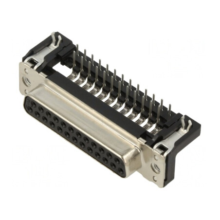 Conector D-Sub 25 Pin Soclu 90° THT M3 | Electronic-mag.ro | Componente Electronice