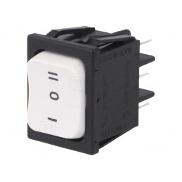 Rocker Switch 3-Position ON-OFF-ON White 16A/250V