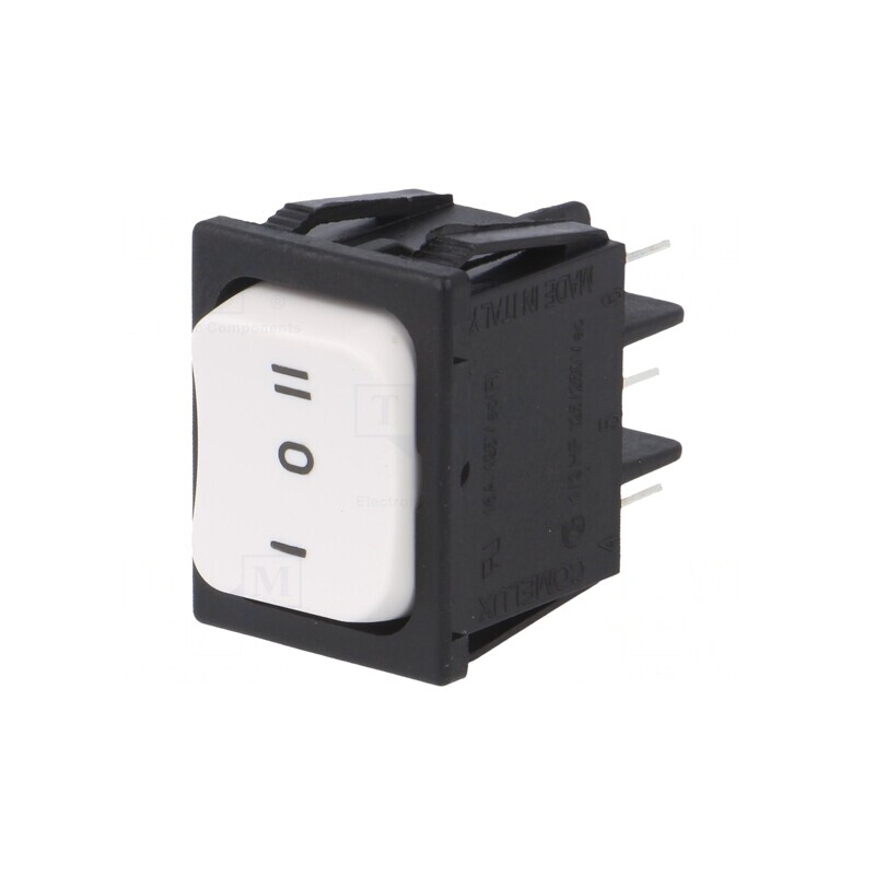 Rocker Switch 3-Position ON-OFF-ON White 16A/250V | Electronic-mag.ro | Componente Electronice