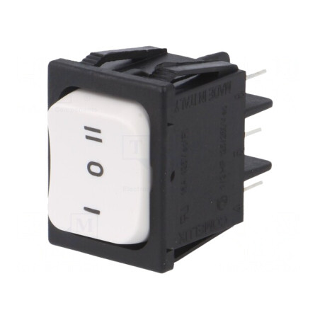 Rocker Switch 3-Position ON-OFF-ON White 16A/250V | Electronic-mag.ro | Componente Electronice