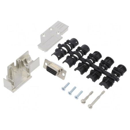 Mufă D-Sub 15 PIN 90° Neagră pentru Cablu | Electronic-mag.ro | Componente Electronice