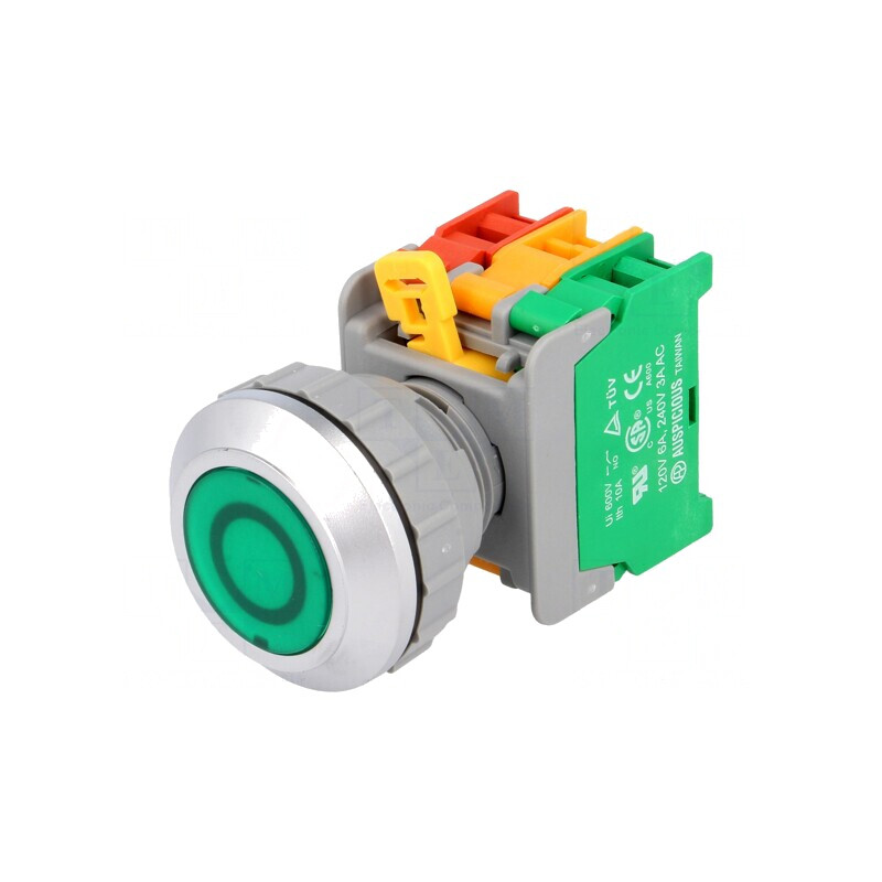 Comutator apăsare 30mm 2NC/NO | Electronic-mag.ro | Componente Electronice