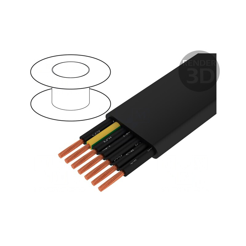 Cablu Electric H07VVH6-F 7G2,5mm2 Neecranat Cupru Negru | Electronic-mag.ro | Componente Electronice
