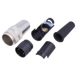 Mufă Conector M16 2 PIN Argintat 7A IP40 | Electronic-mag.ro | Componente Electronice