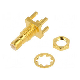 Soclu SMB Tată Drept 50Ω PTFE Aurit Alamă | Electronic-mag.ro | Componente Electronice