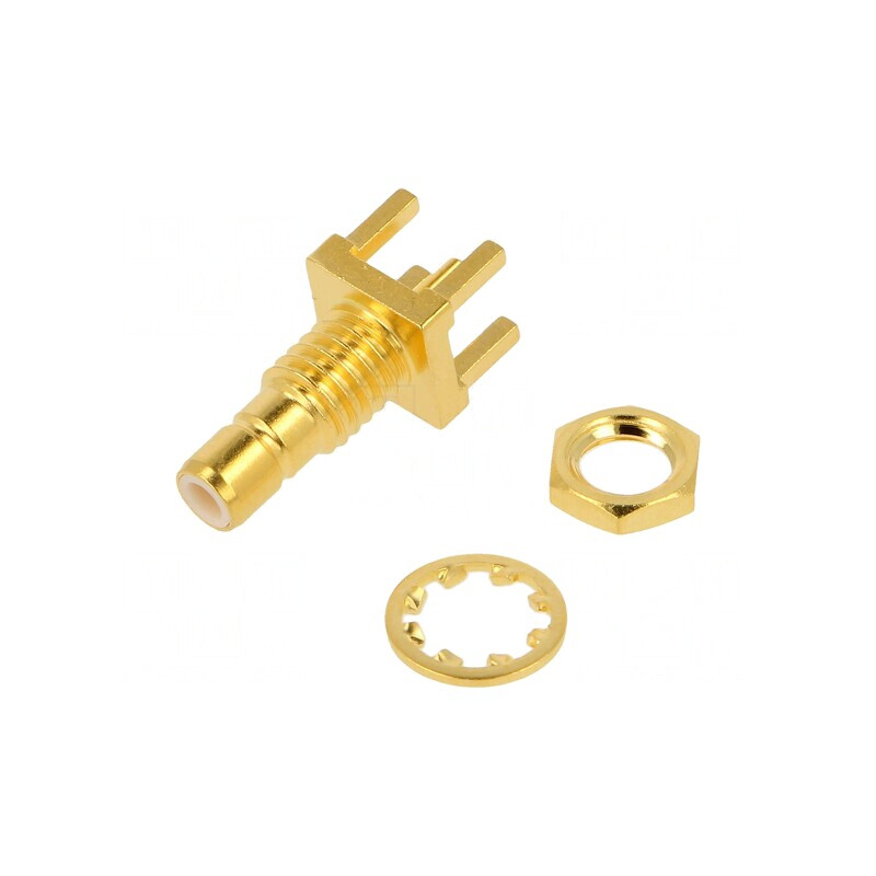 Soclu SMB Tată Drept 50Ω PTFE Aurit Alamă | Electronic-mag.ro | Componente Electronice