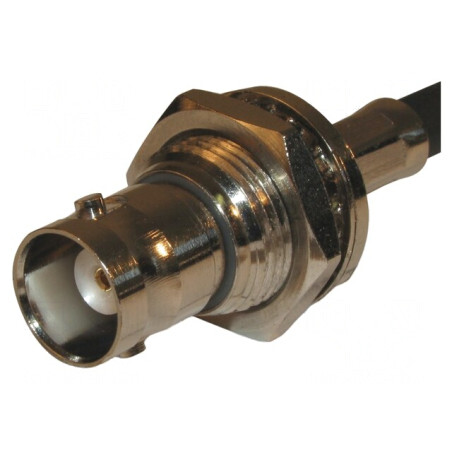Soclu BNC mamă 50Ω aurit crimpat PTFE | Electronic-mag.ro | Componente Electronice
