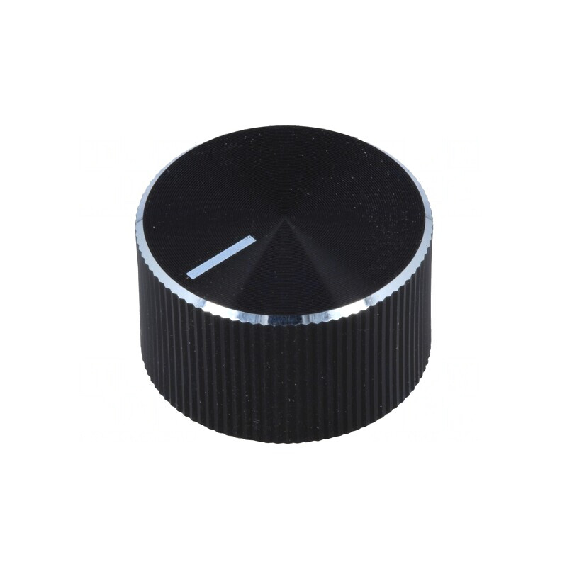 Buton rotativ cu indicator, 6mm, negru, aluminiu/plastic | Electronic-mag.ro | Componente Electronice