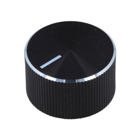 Buton rotativ cu indicator, 6mm, negru, aluminiu/plastic | Electronic-mag.ro | Componente Electronice