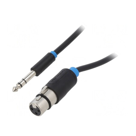 Cablu audio Jack 6,3mm la XLR 3 pini 5m negru | Electronic-mag.ro | Componente Electronice