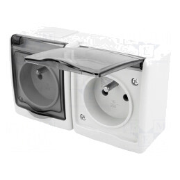 Conector alimentare AC 250V 16A gri montaj perete | Electronic-mag.ro | Componente Electronice