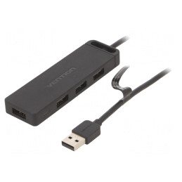 Hub USB 4 Porturi USB 2.0 Negru 480Mbps | Electronic-mag.ro | Componente Electronice