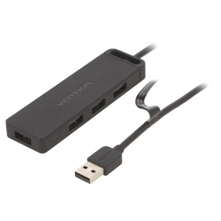 Hub USB 4 Porturi USB 2.0 Negru 480Mbps | Electronic-mag.ro | Componente Electronice