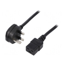Cablu Alimentare 3x1,5mm2 2m Negru | Electronic-mag.ro | Componente Electronice