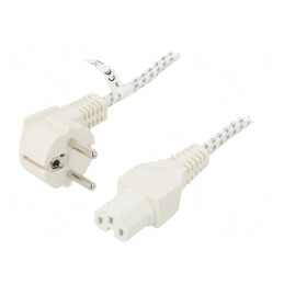 Cablu Textil 2m IEC C15 3x0,75mm2 CEE 7/7 | Electronic-mag.ro | Componente Electronice