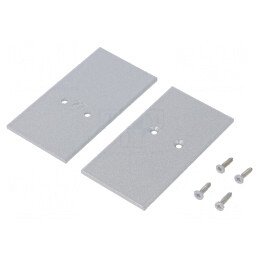 Obturator Argintiu pentru Profil LED 2 Bucăți 33,4x62,3x2mm Oțel