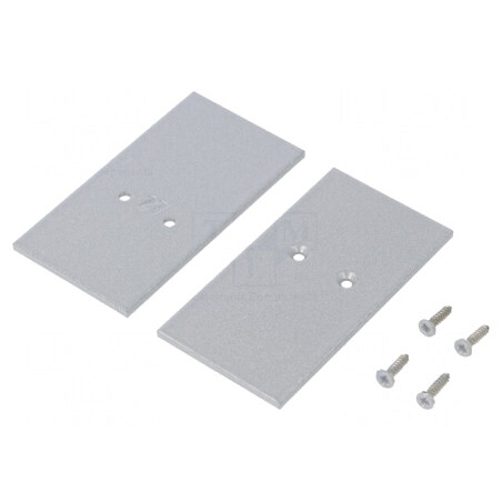Obturator Argintiu pentru Profil LED 2 Bucăți 33,4x62,3x2mm Oțel | Electronic-mag.ro | Componente Electronice