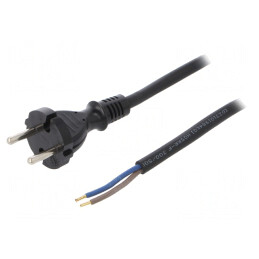 Cablu Alimentare 2x1,5mm2 3m Negru 16A CEE 7/17 | Electronic-mag.ro | Componente Electronice