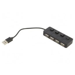 Hub USB 4 Porturi USB 2.0 cu Întrerupător | Electronic-mag.ro | Componente Electronice