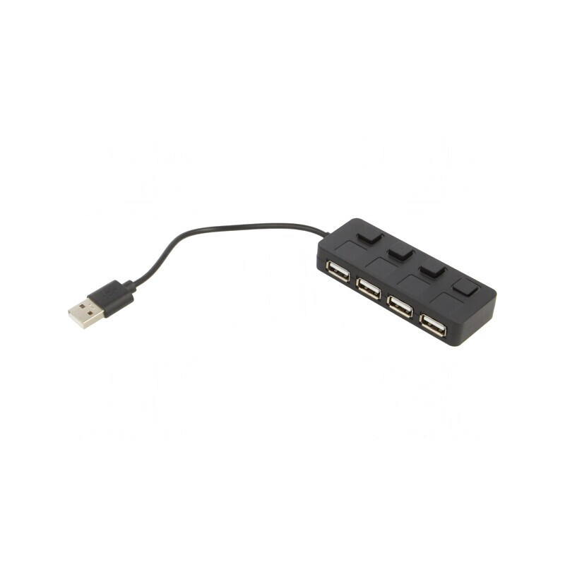 Hub USB 4 Porturi USB 2.0 cu Întrerupător | Electronic-mag.ro | Componente Electronice