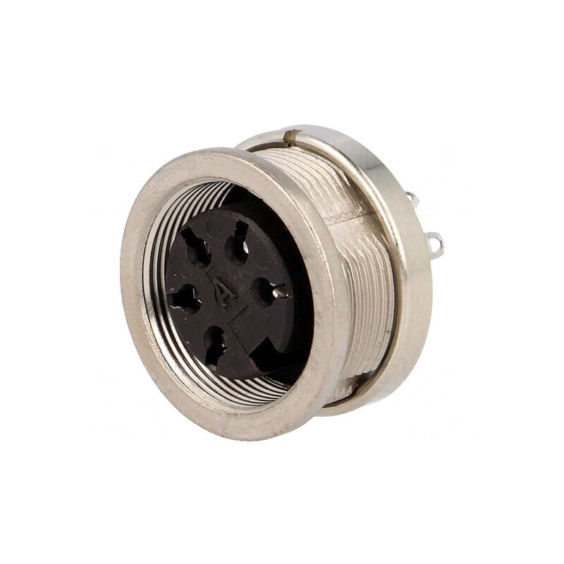 Conector M16 Soclu Mamă Lipire PIN 5 5A 300V IP65 IP67 | Electronic-mag.ro | Componente Electronice