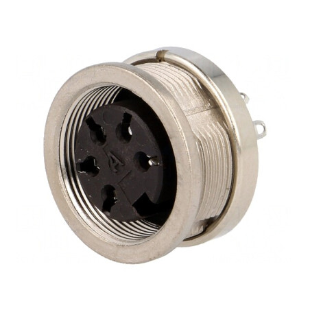 Conector M16 Soclu Mamă Lipire PIN 5 5A 300V IP65 IP67 | Electronic-mag.ro | Componente Electronice