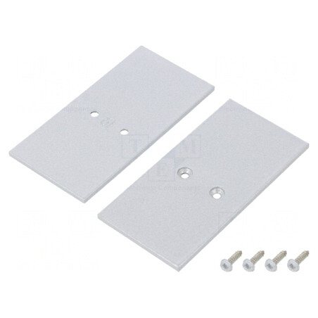 Obturator Argintiu pentru Profil LED 2 Bucăți 33,4x67,5x2mm Oțel | Electronic-mag.ro | Componente Electronice