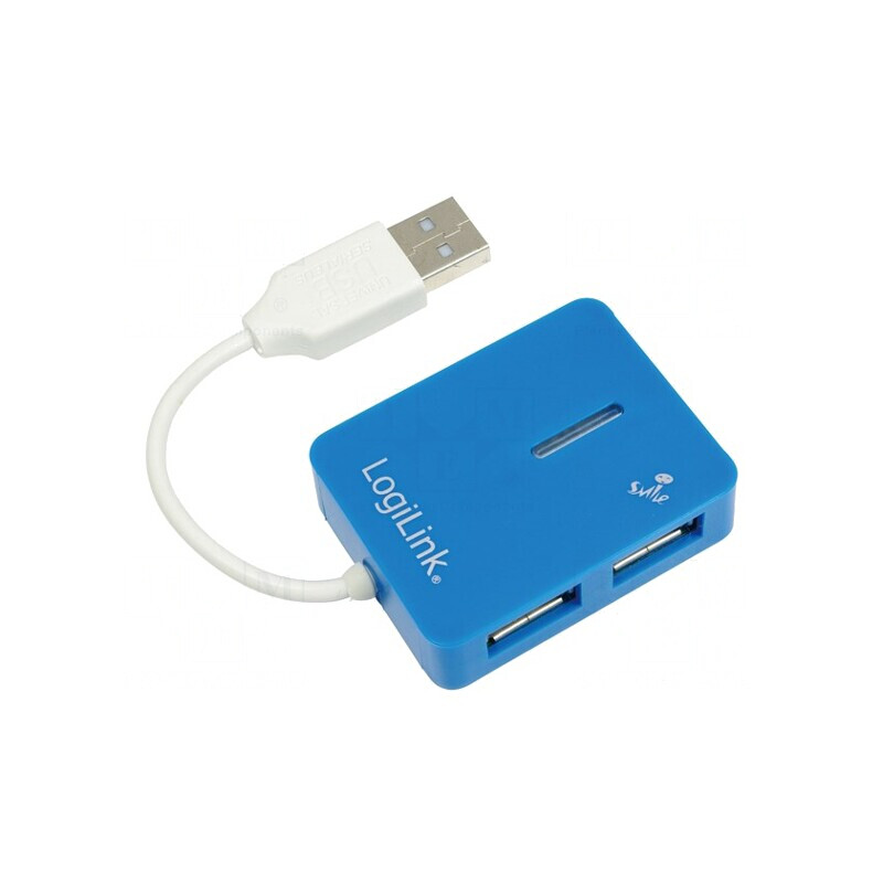 Hub USB 2.0 cu 4 Porturi, Albastru | Electronic-mag.ro | Componente Electronice