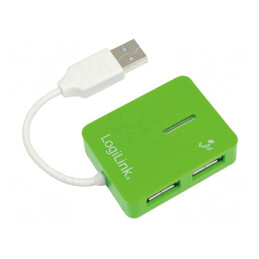 Hub USB 2.0 cu 4 Porturi Verzi 480Mbps | Electronic-mag.ro | Componente Electronice