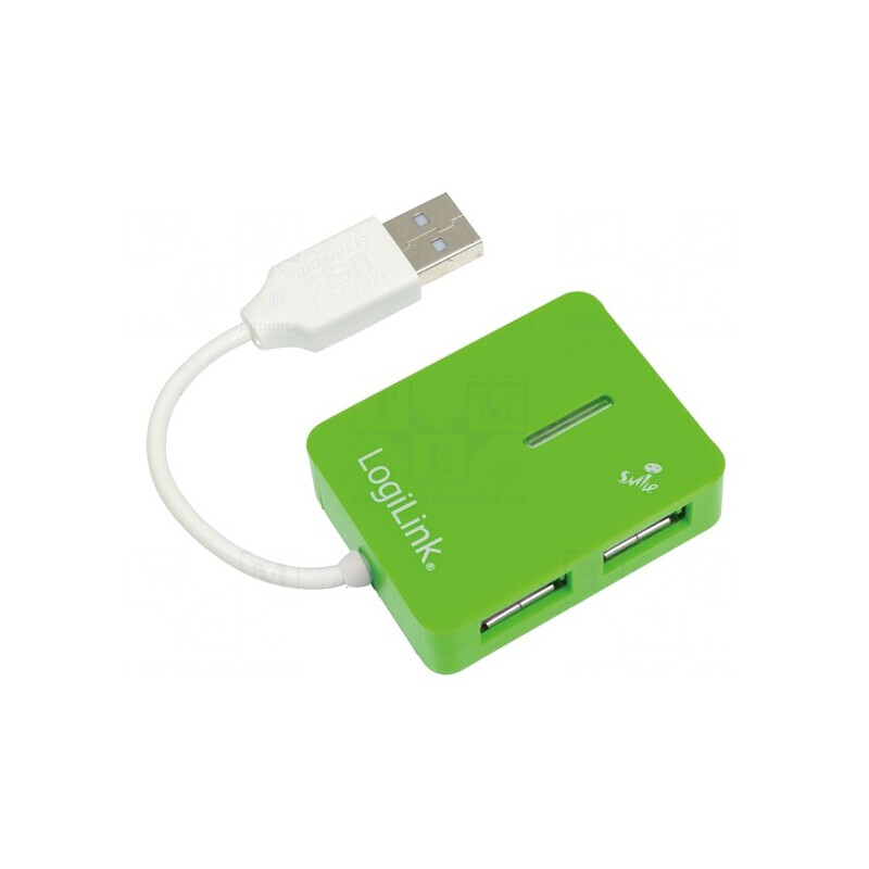 Hub USB 2.0 cu 4 Porturi Verzi 480Mbps | Electronic-mag.ro | Componente Electronice
