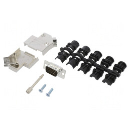 Conector D-Sub HD 15-Pin 45° Lipire Gold | Electronic-mag.ro | Componente Electronice