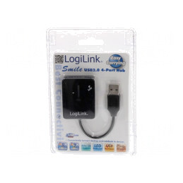 Hub USB 4 Porturi USB 2.0 Negru 480Mbps | Electronic-mag.ro | Componente Electronice